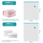 Vacuum Storage Bags 8-Piece Set | 75% Space Save | 1 MOQ | Custom