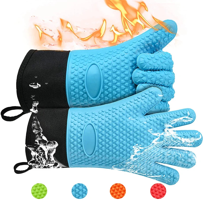Heat Resistant Silicone Oven Mitts | Food Grade BBQ Gloves