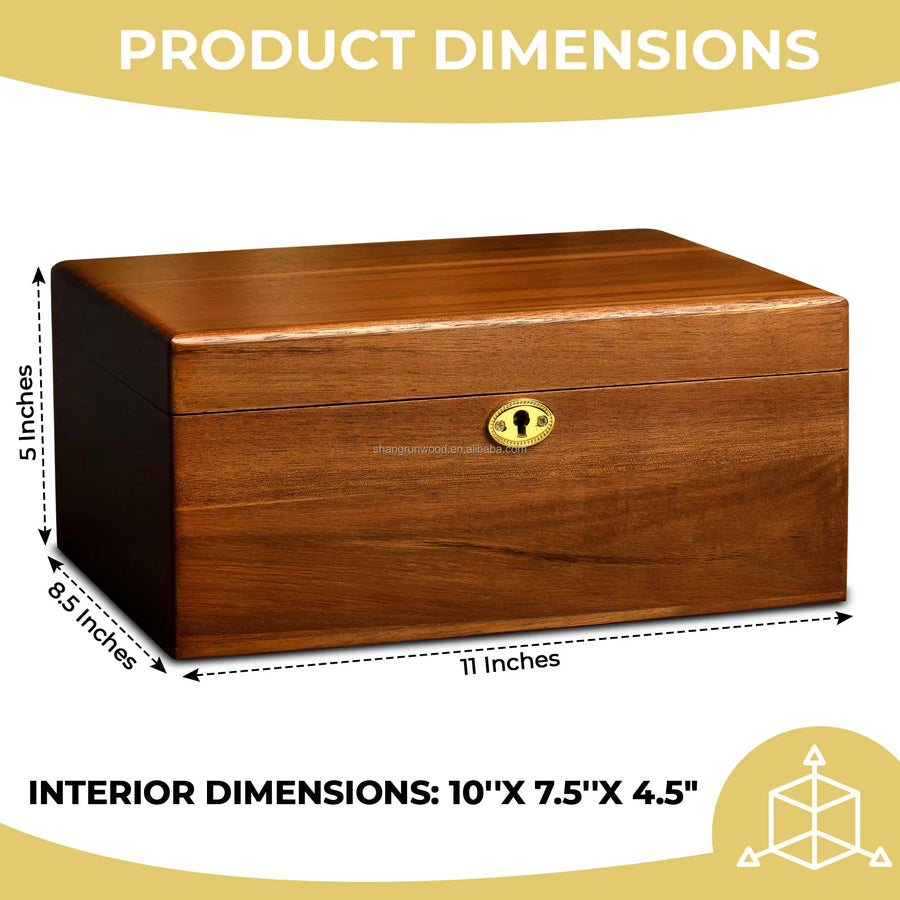 Custom Acacia Wood Storage Boxes with Logo – 14-Day Lead
