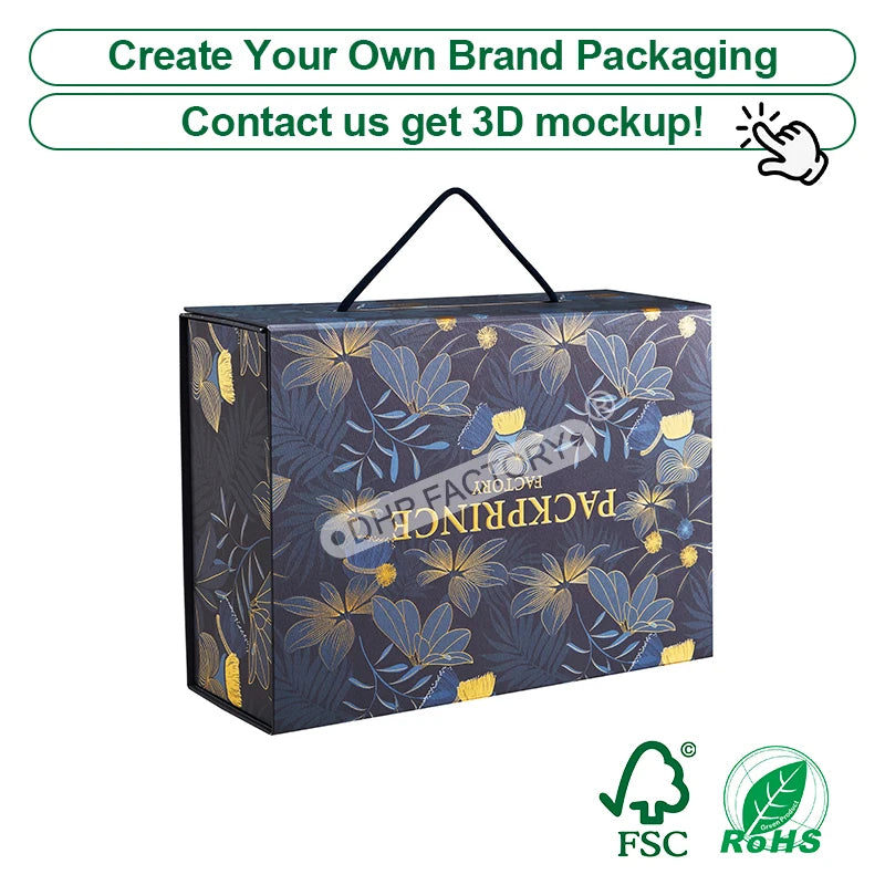 Custom Rigid Magnetic Box with Matte Black Finish | Luxury Packaging OEM Wholesale