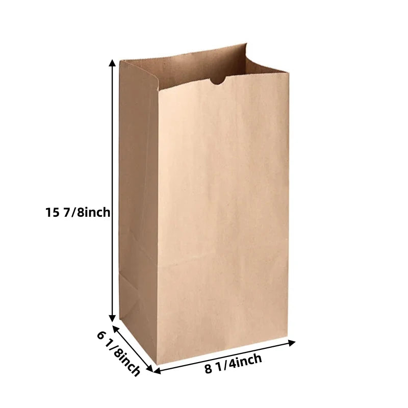Custom Kraft Paper Bags 100% Recycled | Logo Printing | Restaurant Takeout
