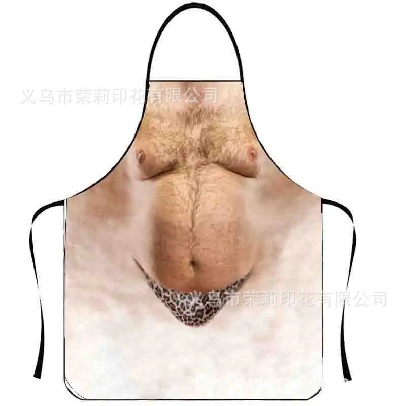 Waterproof Polyester Apron | 3D Printed Cartoon Barbecue Apron