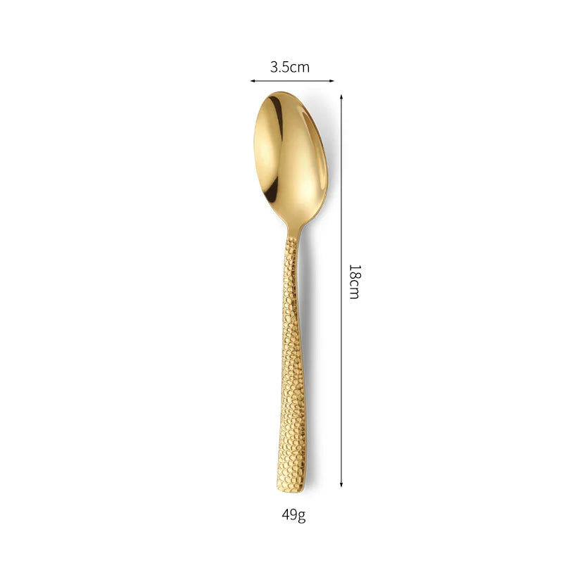 Luxury Gold Flatware Set — 18/0 Steel, 7-Day Lead, 6 Colors