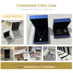 Custom PU Leather Jewelry Box with Embossing | Navy Blue | 31-Day Lead Time