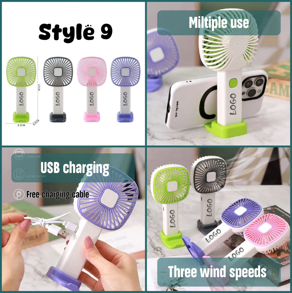 Custom Outdoor USB Portable Mini Cooling Fan with Logo | MOQ 100