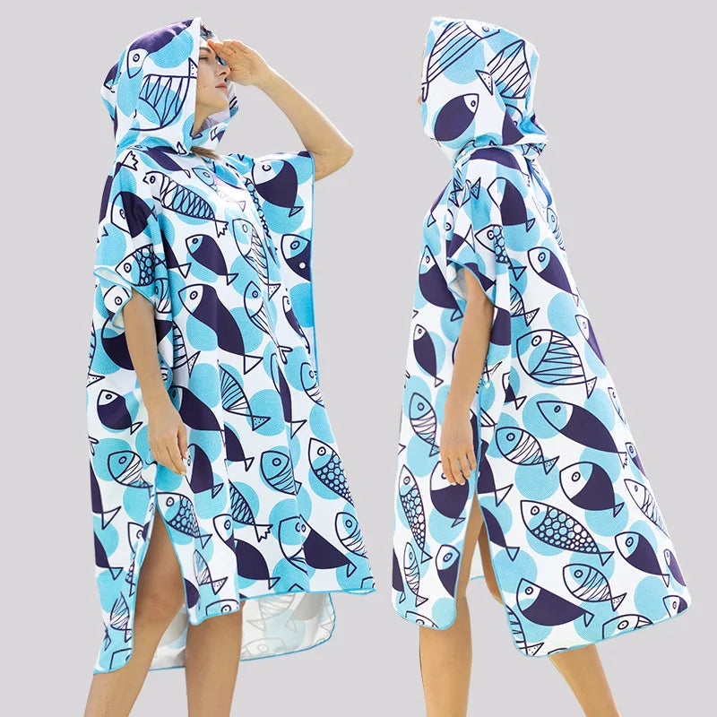 Custom Synthetic Anti-Odor Beach Changing Robe Poncho