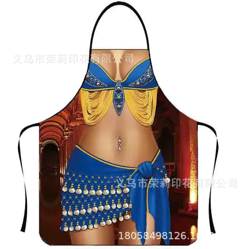 Waterproof Polyester Apron | 3D Printed Cartoon Barbecue Apron