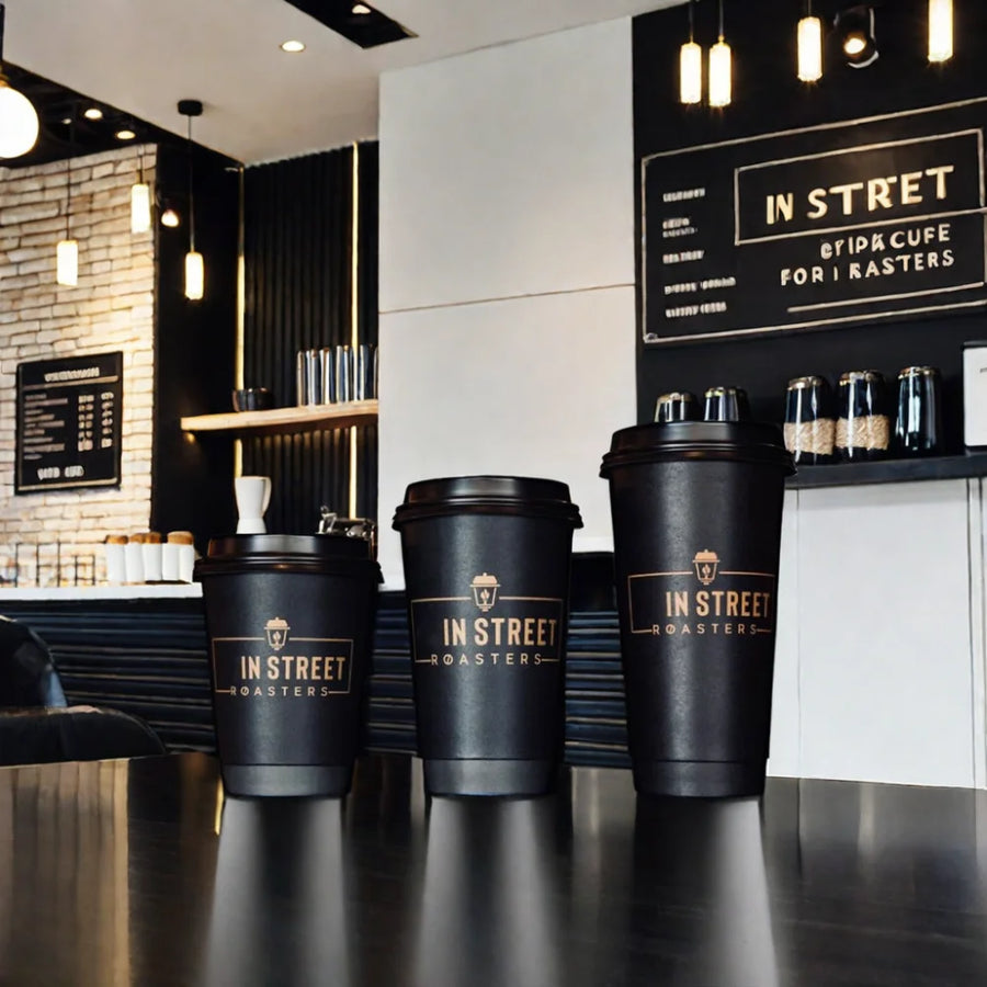 Custom PLA Kraft Paper Coffee Cups with Lids | Eco Disposable