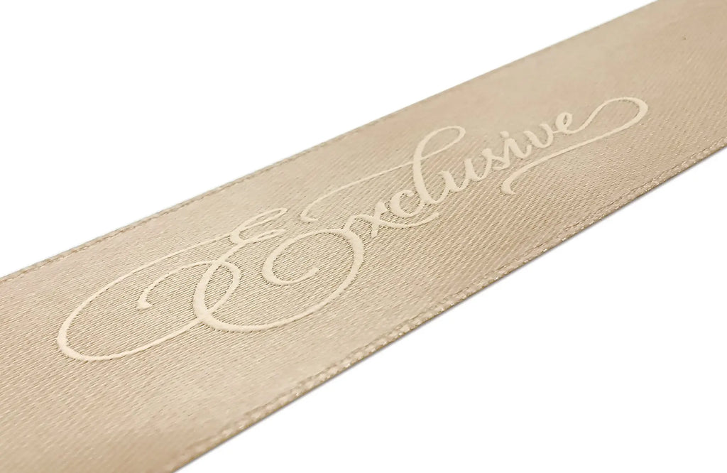 Custom Printed Satin Ribbon | Double-Face | MOQ 2,000 Yards  text