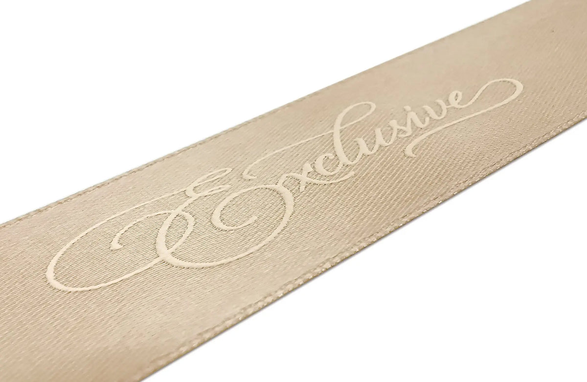 Custom Printed Satin Ribbon | Double-Face | MOQ 2,000 Yards  text