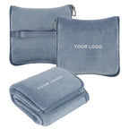 2-in-1 Travel Pillow Blanket | Custom Logo, 100 Pcs MOQ | OEKO-BSCI Certified