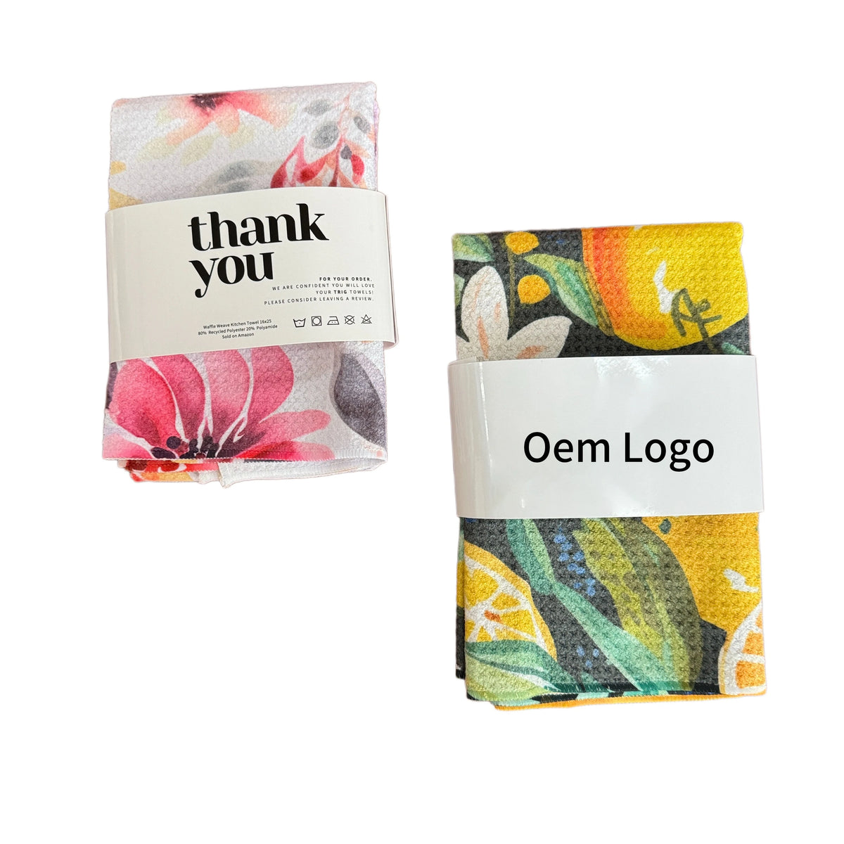 Custom Recycled Waffle Kitchen Towels with Logo | MOQ 50