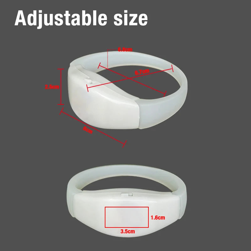 Custom Sound Activated LED Silicone Wristbands | 100 MOQ CE ROHS Certified