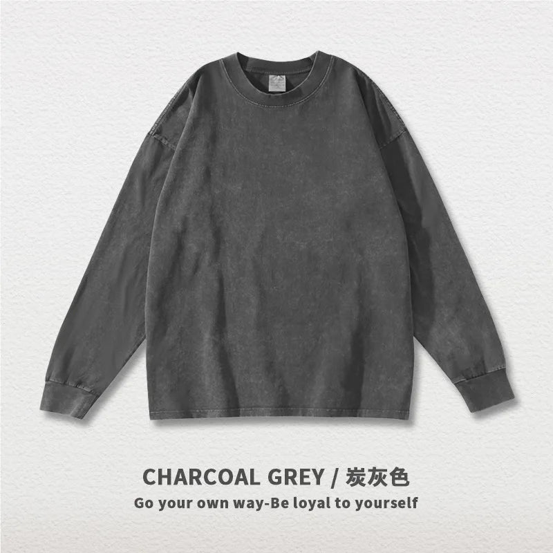 300G Heavyweight Long-Sleeve T-Shirt | Pure Cotton Oversized Fit