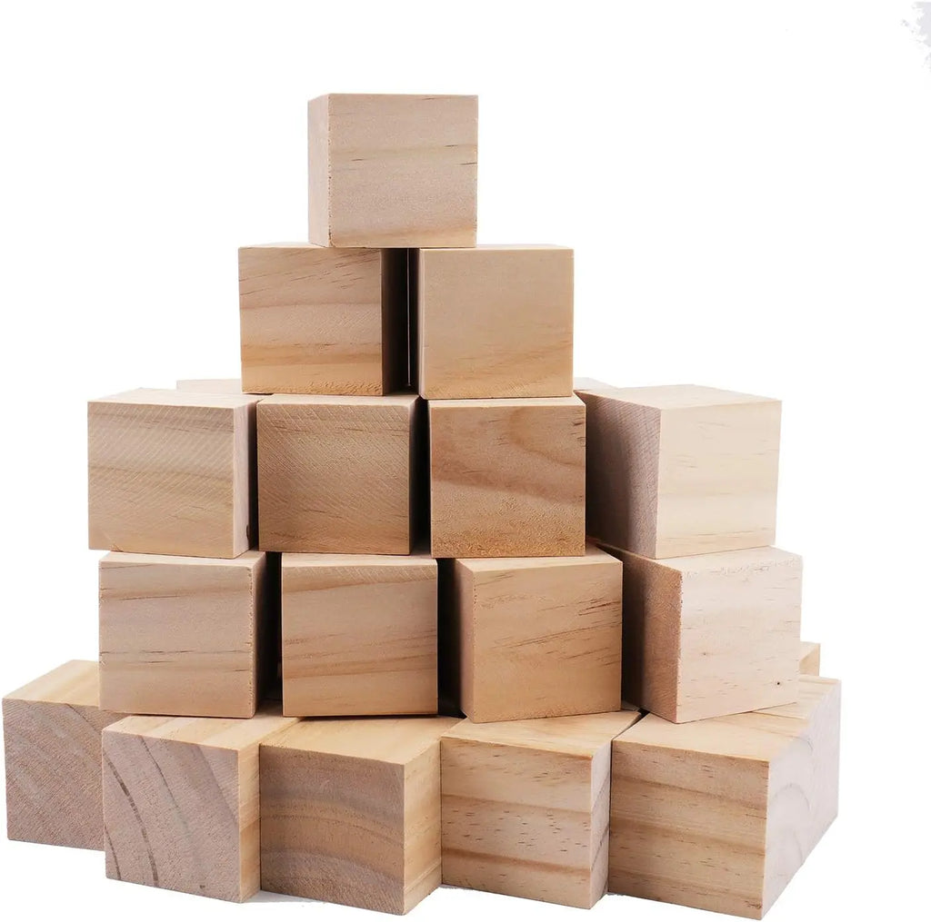 Custom 2-Inch Pine Wooden Cubes | Engraving Available | 500-Piece MOQ