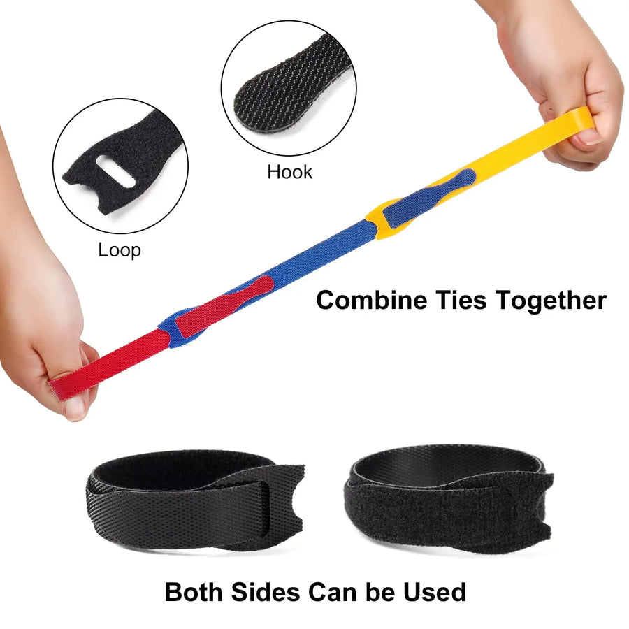Custom nylon cable ties with adhesive backing for employee kits & conferences. 1,000 MOQ, 7-day samples, screen printing