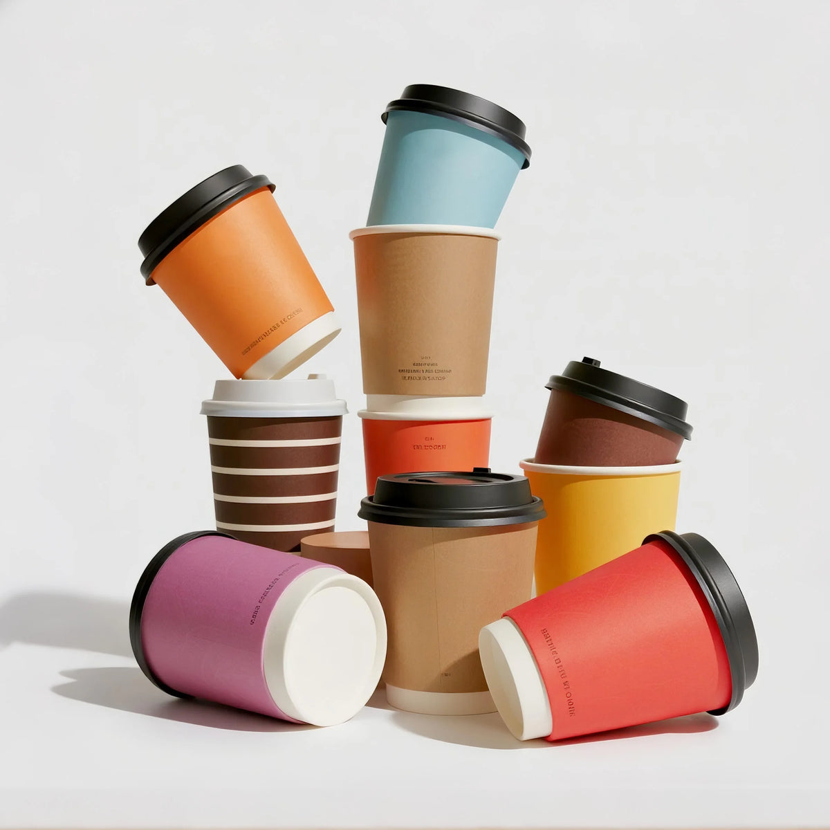 Wholesale Disposable Double Wall Paper Coffee Cup with Lids