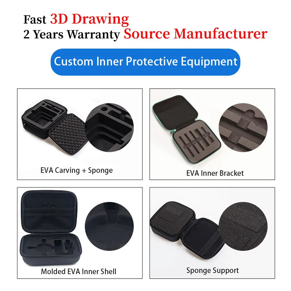 Custom ODM/OEM EVA Hard Shell Travel Case Eco-Friendly Durable Waterproof Smell Proof Protective Equipment Eva Storage Bag