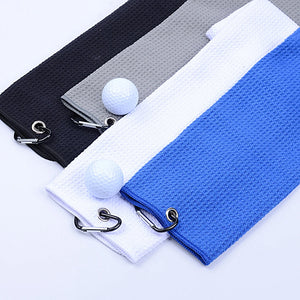 Custom Microfiber Golf Towels | 50-Piece MOQ & 10-Day Lead Time | Waffle Pattern & Carabiner Clip