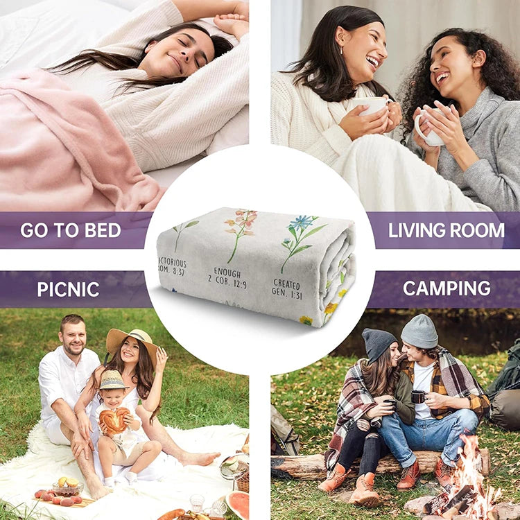 Custom Inspirational Blanket with Logo | 1 MOQ Soft Plush Gift