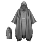 Multifunctional PVC Hooded Rain Poncho Waterproof Raincoat Outdoor Camping Hiking Climbing Recyclable Rain Gear Logo Decoration