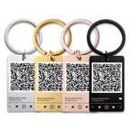 Custom Stainless Steel QR Code Keychain 500pcs MOQ | 6-Color Letterpress | Spotify Music Keyring