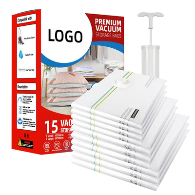 Custom Vacuum Storage Bags with Logo | PA+PE 80% Space Saver