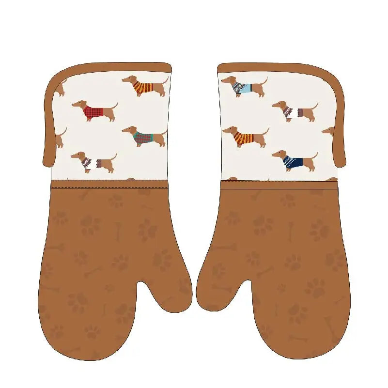 Printed Oven Mitts | Cotton Silicone Heat Resistant Gloves