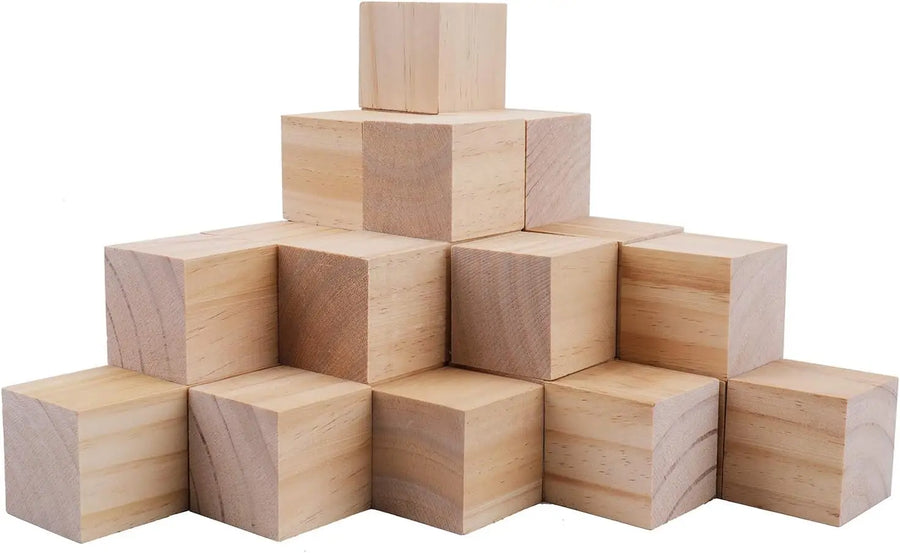 Custom 2-Inch Pine Wooden Cubes | Engraving Available | 500-Piece MOQ