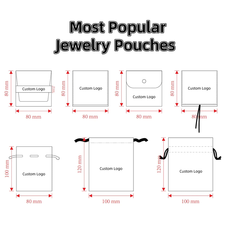 Custom Velvet Jewelry Pouch Wholesale | Microfiber Suede 500 MOQ