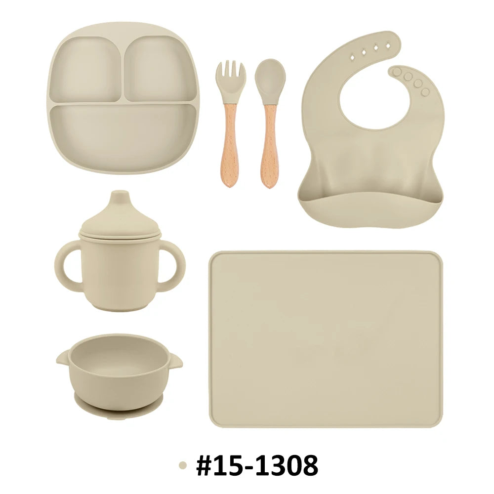Custom Food Grade Silicone Baby Feeding Set | 100 Set MOQ | LFGB Certified