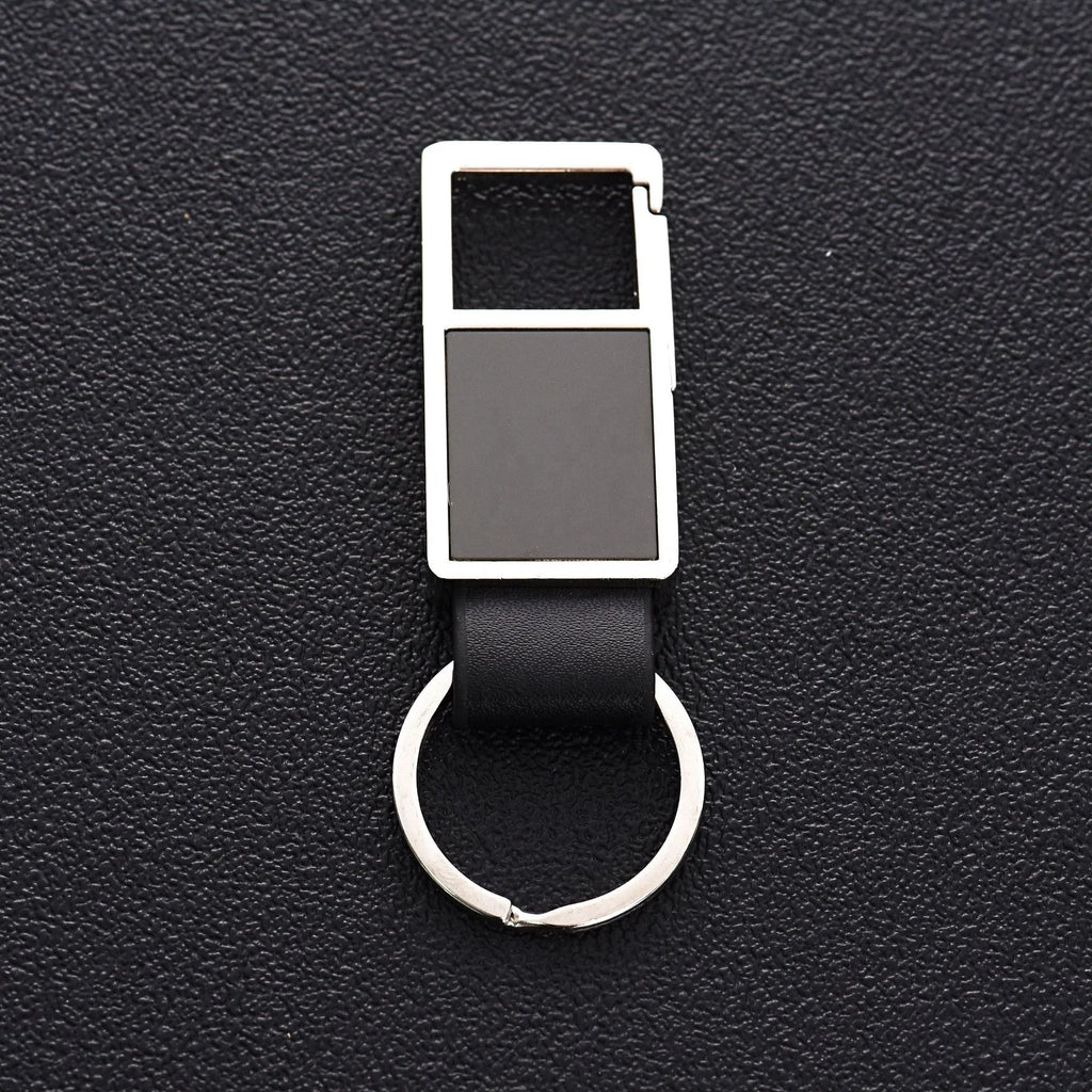 High-End Metal Keychain | Zinc Alloy | Leather Accent | Custom Logo | 1 MOQ | SGS Certified