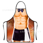 Waterproof Polyester Apron | 3D Printed Cartoon Barbecue Apron