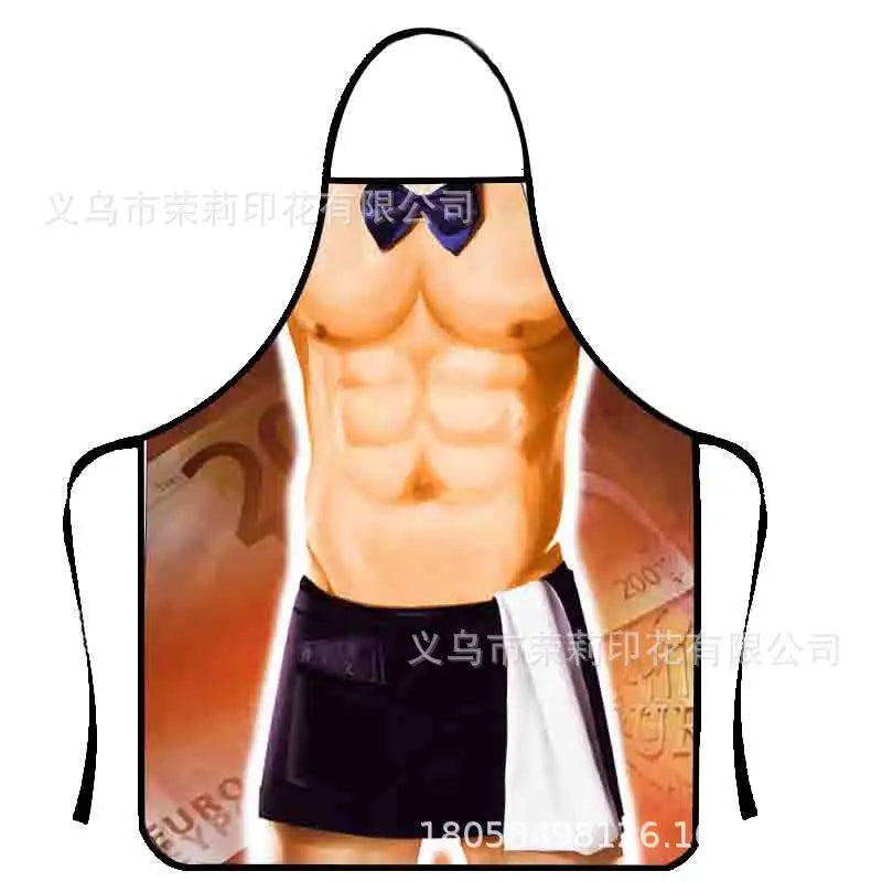 Waterproof Polyester Apron | 3D Printed Cartoon Barbecue Apron