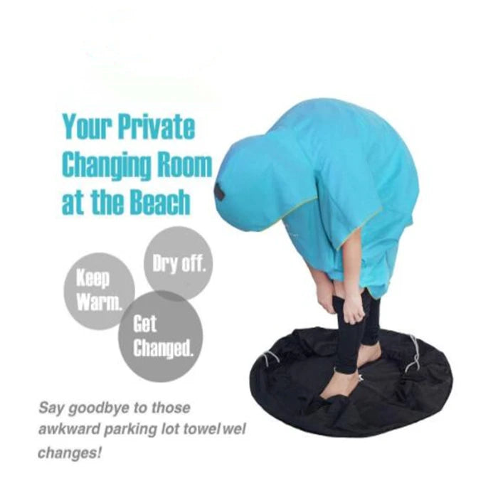 Custom Logo Microfiber Suede Beach Poncho Towel | Quick-Dry Hooded Robe | Low MOQ 200 Units