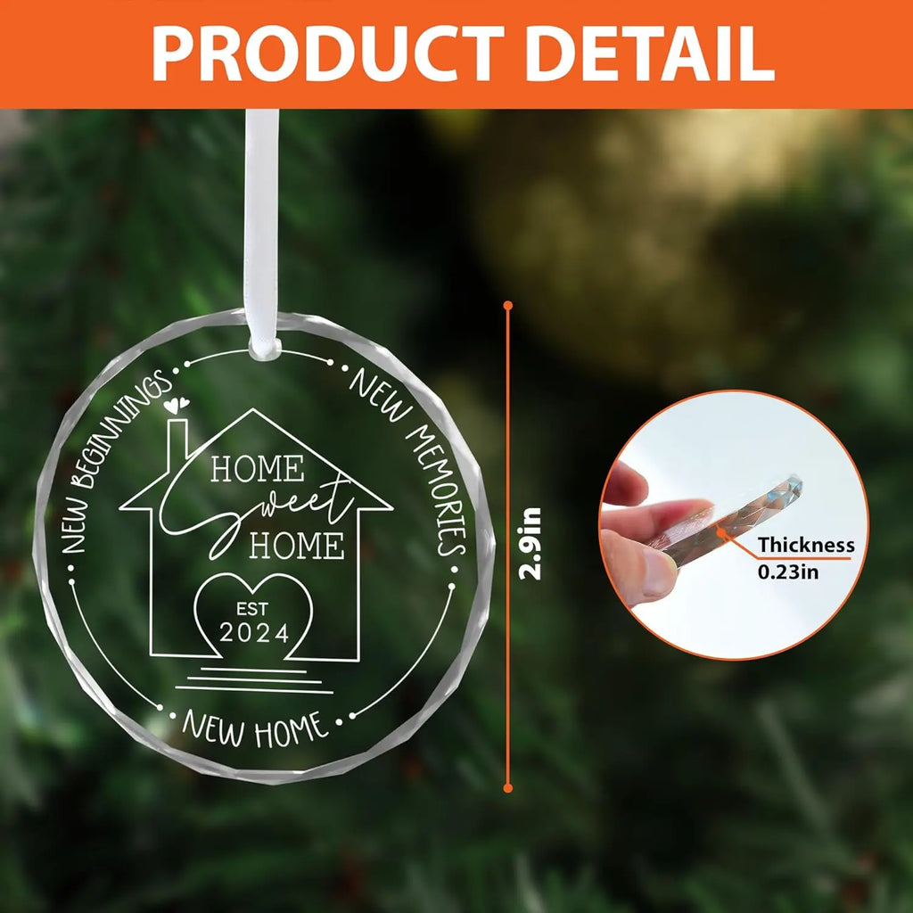 Custom Crystal Christmas Ornament with Logo | MOQ 50 Pcs