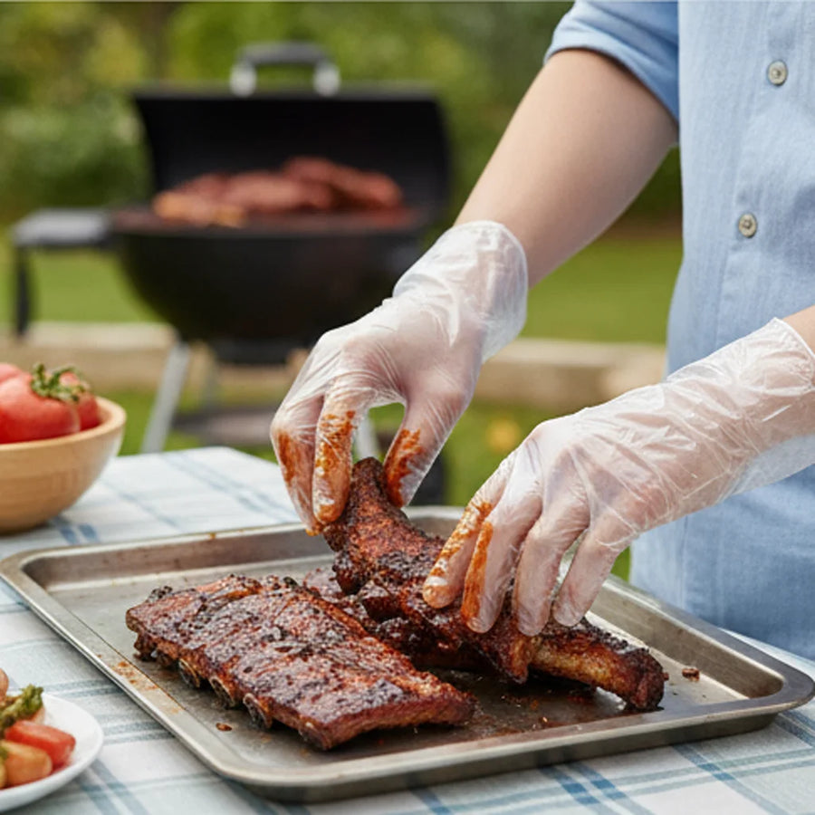 Custom PE Disposable Gloves for Kitchen Work — Embossed Waterproof Gloves | Bulk Wholesale