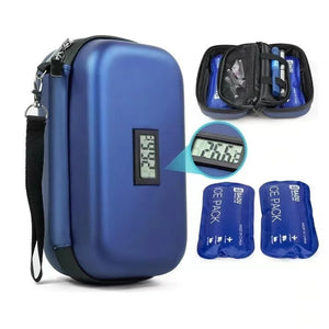 Insulin Storage Bag 1.6L | Thermometer Display | Leather Medicine Cooler