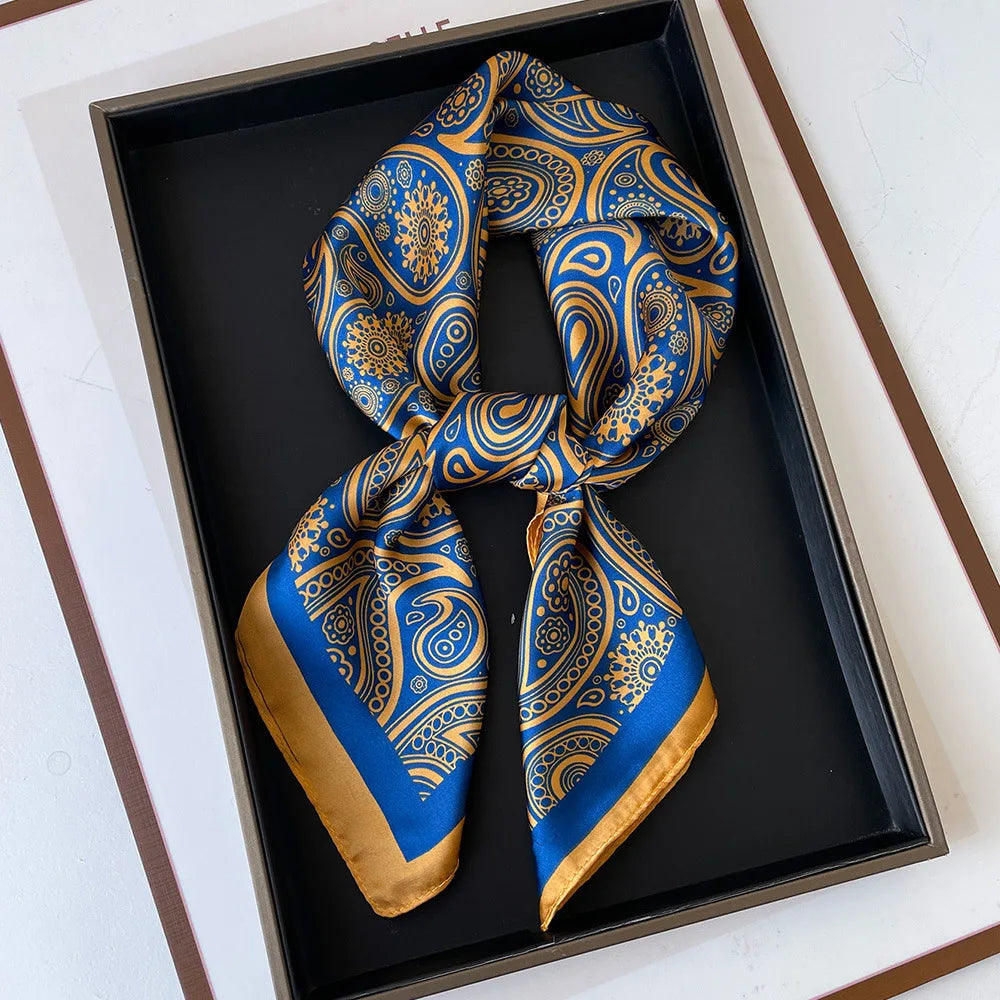 Square Silk Scarf | Digital Print | Custom Logo | 100 MOQ | Women's Fashion