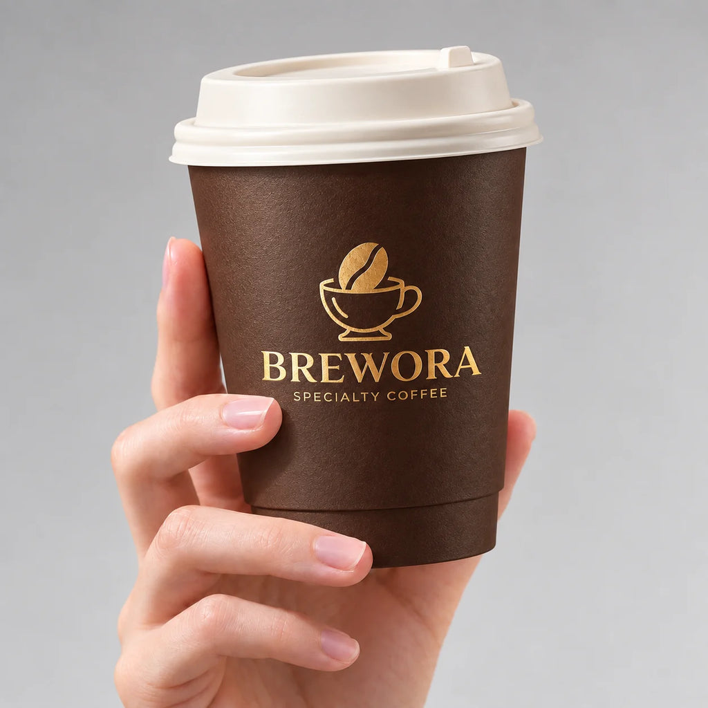 Custom Double Wall Hot Drink Paper Coffee Cup with Logo | MOQ 5,000