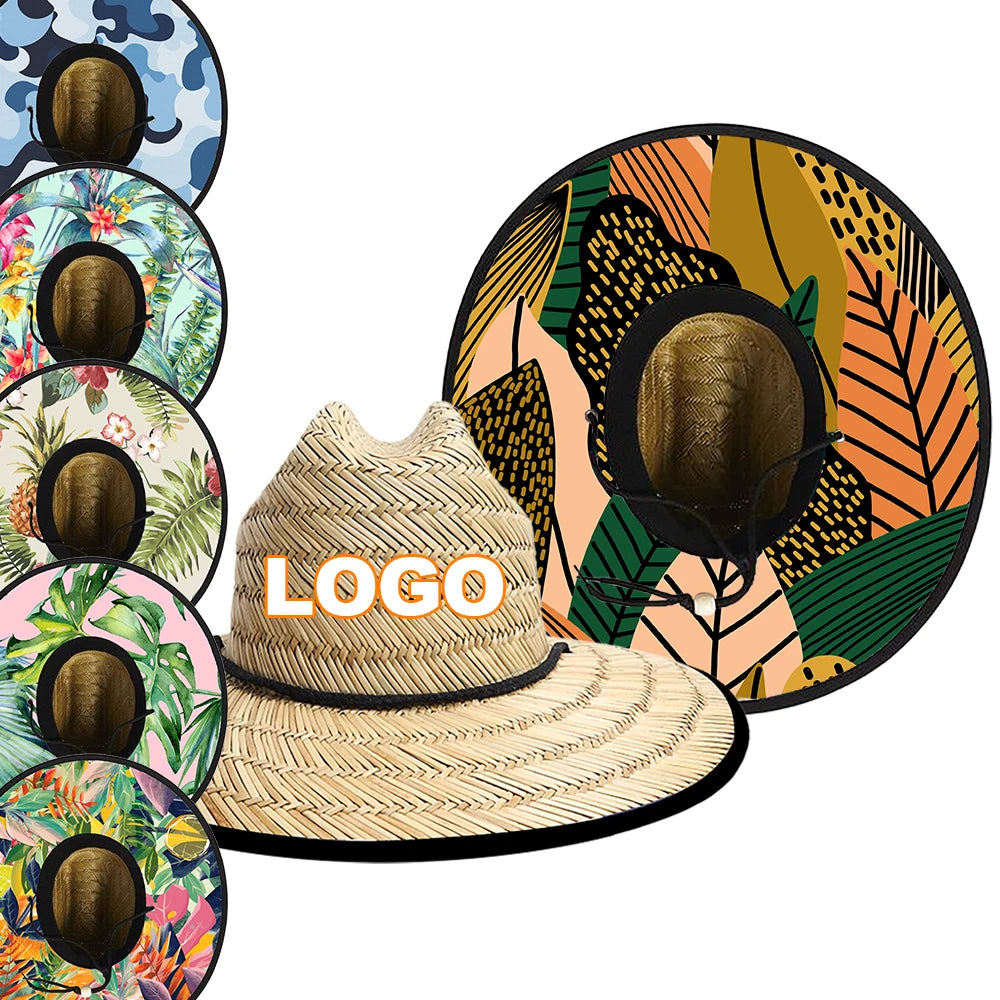 Custom Natural Grass Wide Brim Hats | 50-Piece MOQ & 5-Day Lead Time | Beach & Lifeguard Sun Hats