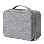 Custom Travel Electronics Organizer Bag 500pcs MOQ | Water-Resistant Cation Fabric, Logo Print