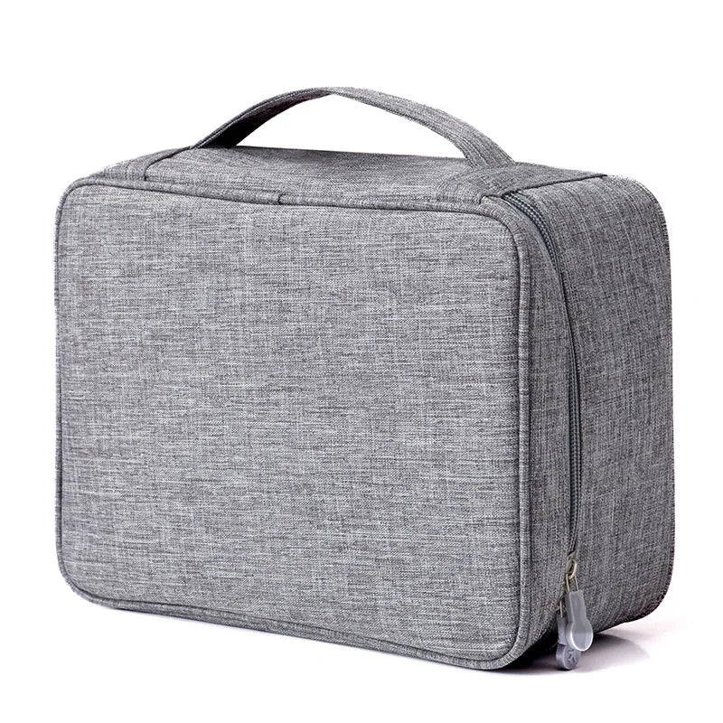 Custom Travel Electronics Organizer Bag 500pcs MOQ | Water-Resistant Cation Fabric, Logo Print