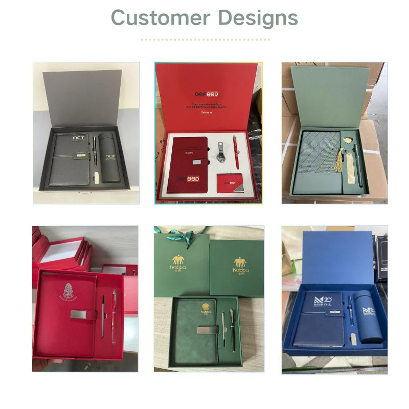 Custom Leather Notebook Set with Logo | 50-Set MOQ | $0.30/Logo