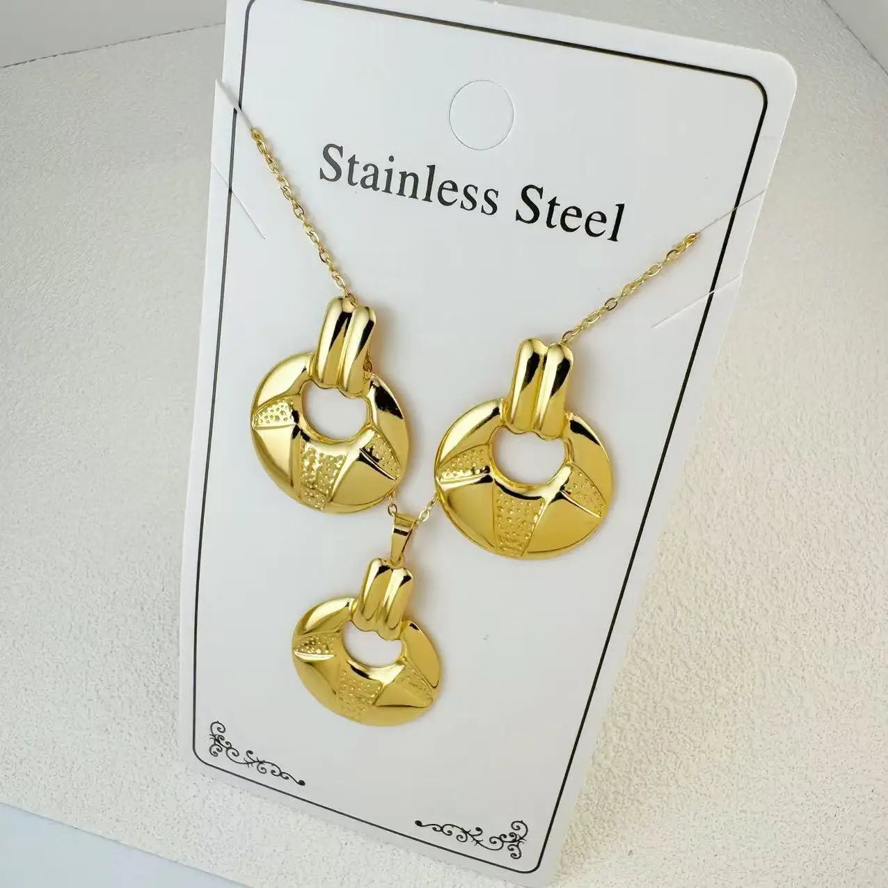 Custom 18K Gold Plated Stainless Steel Jewelry Set | MOQ 2