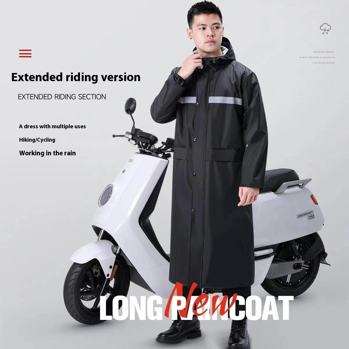 Custom Reflective Motorcycle Raincoat | 500 Pcs MOQ Heavy-Duty Oxford Cloth
