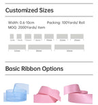Custom Printed Satin Ribbon | Double-Face | MOQ 2,000 Yards  text
