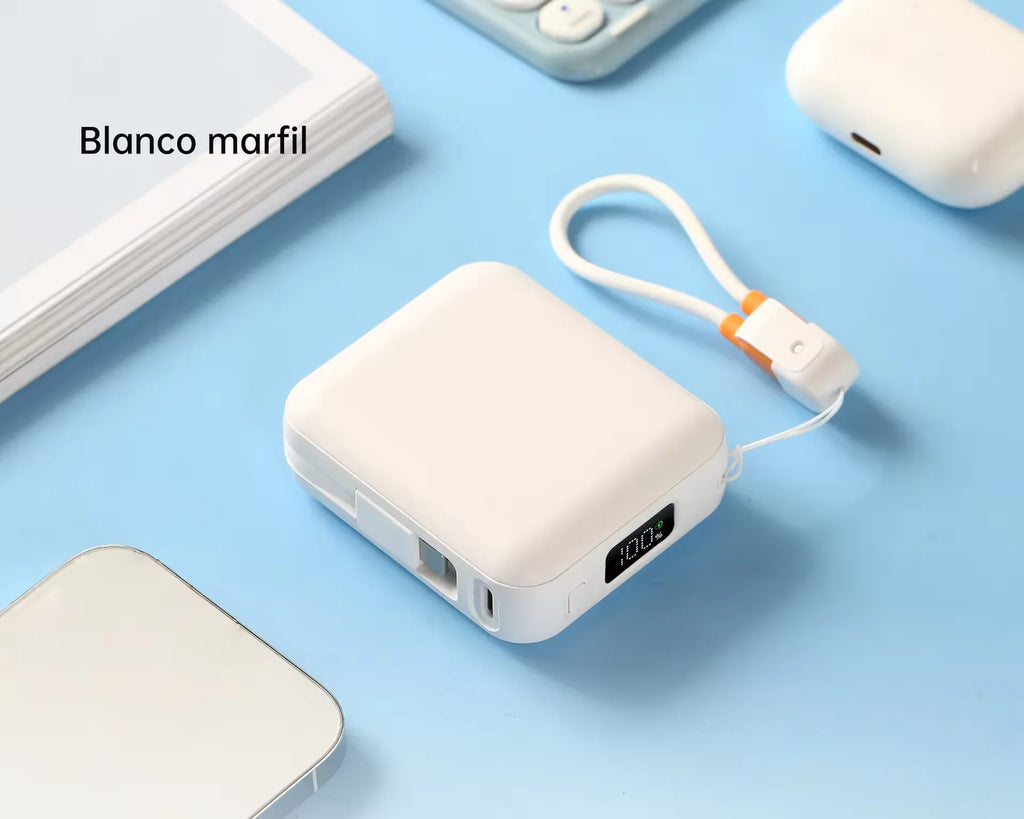 Custom Logo Mini Power Bank with Strap and Display Screen