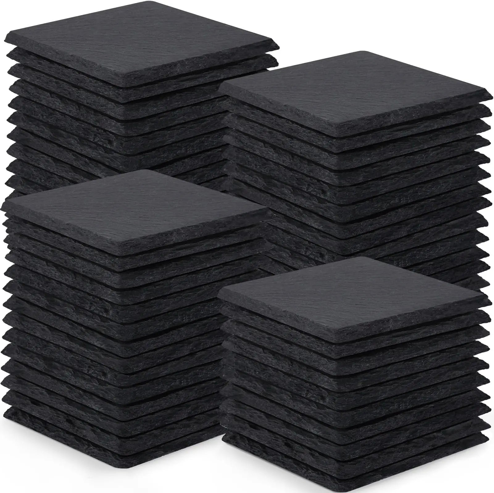 LFGB Certified Slate Coasters 4x4 | Custom Logo | Natural Stone | Bulk