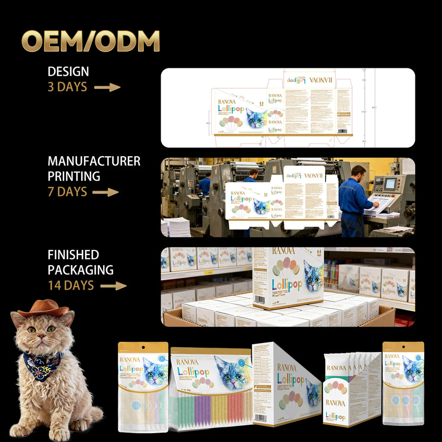 OEM Cat Lollipop Treats Wholesale | ISO FDA Certified Pet Snacks